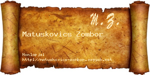 Matuskovics Zombor névjegykártya